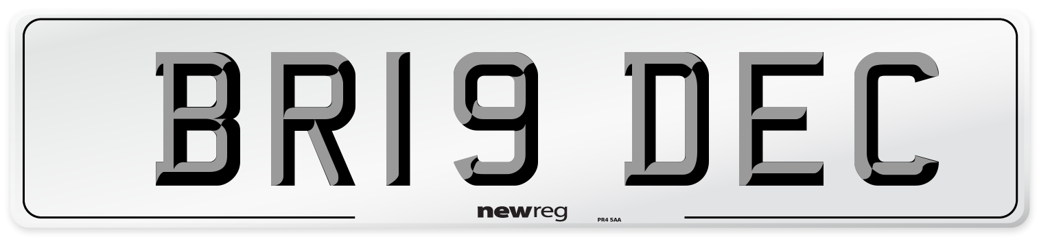 BR19 DEC Number Plate from New Reg